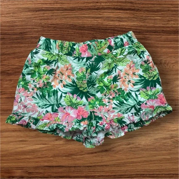 Janie and Jack Tropical Floral Ruffle Hem Shorts Size 12-18 Months - Picture 1 of 4